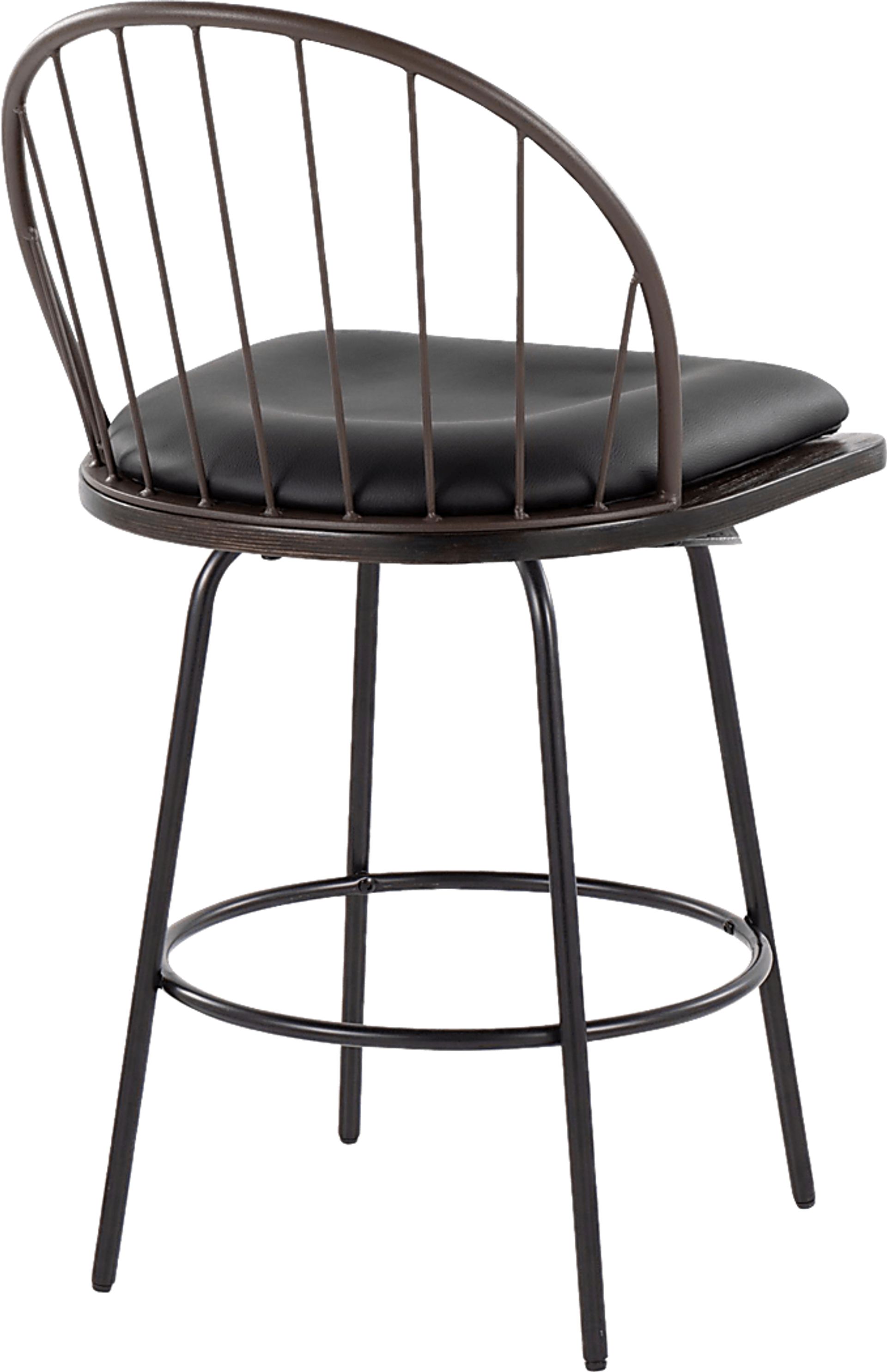 Charlias VII Black Swivel Counter Height Stool, Set of 2 - Image 8