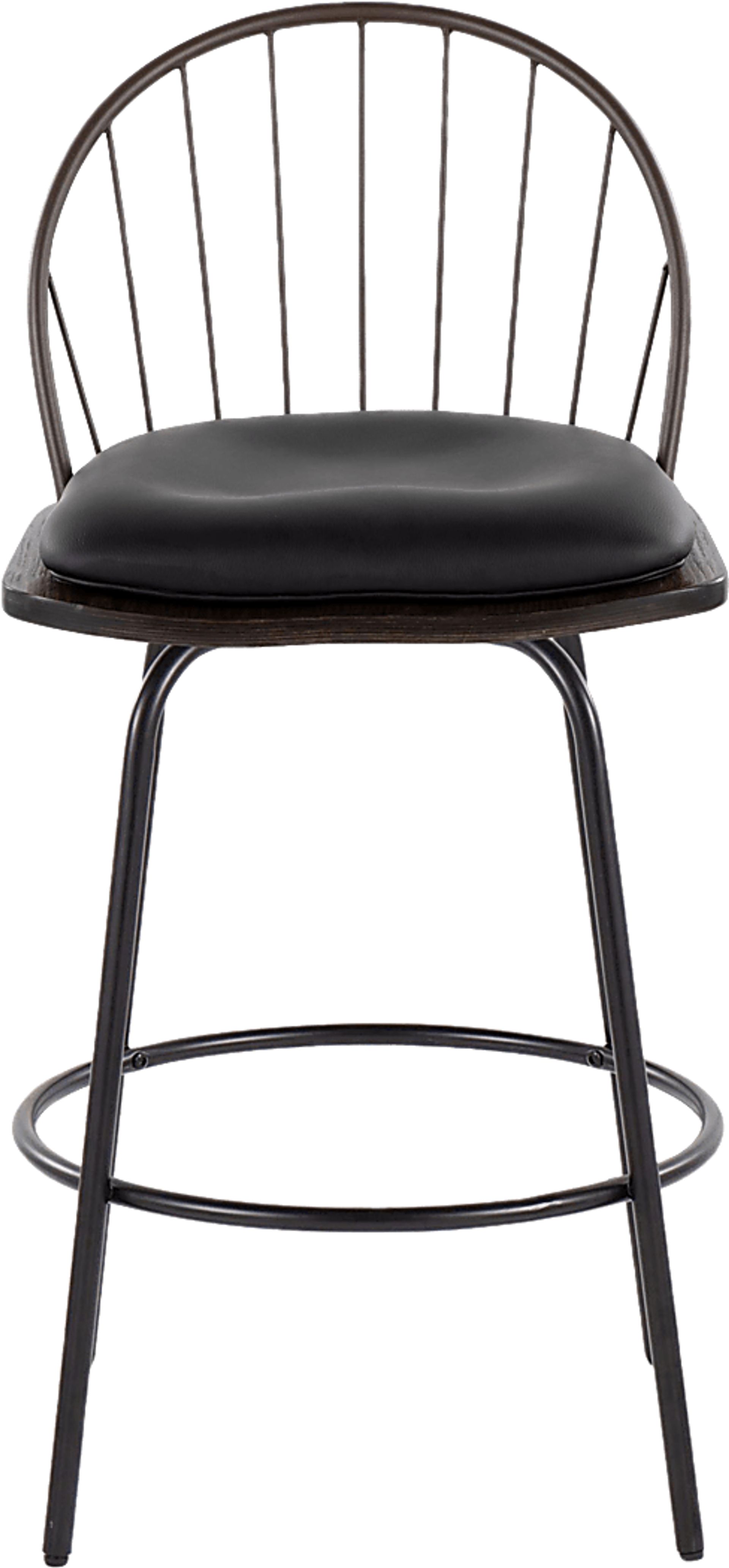 Charlias VII Black Swivel Counter Height Stool, Set of 2 - Image 9