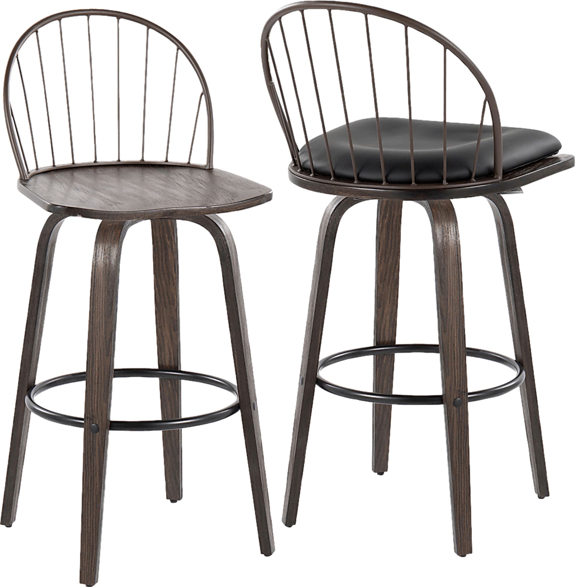 Charlias VIII Black Swivel Barstool, Set of 2 - Image 11