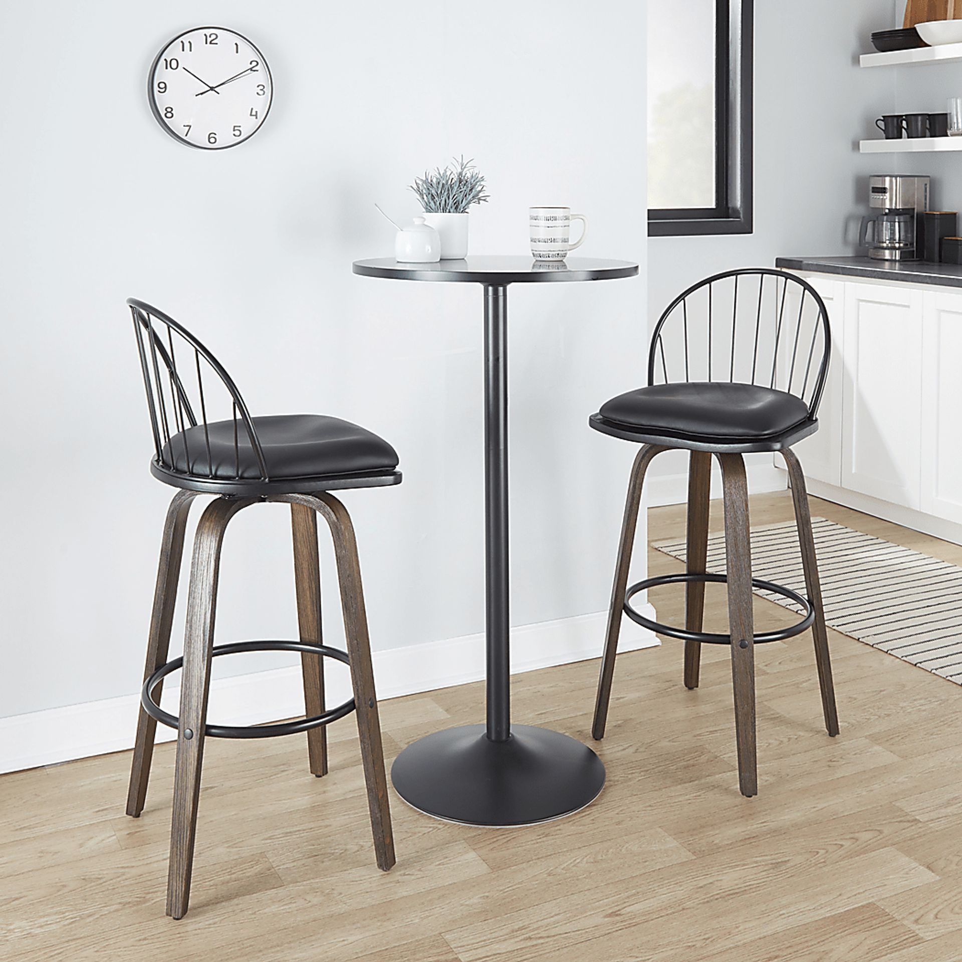 Charlias VIII Black Swivel Barstool, Set of 2 - Image 5