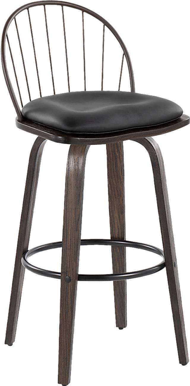 Charlias VIII Black Swivel Barstool, Set of 2 - Thumbnail - Image 6