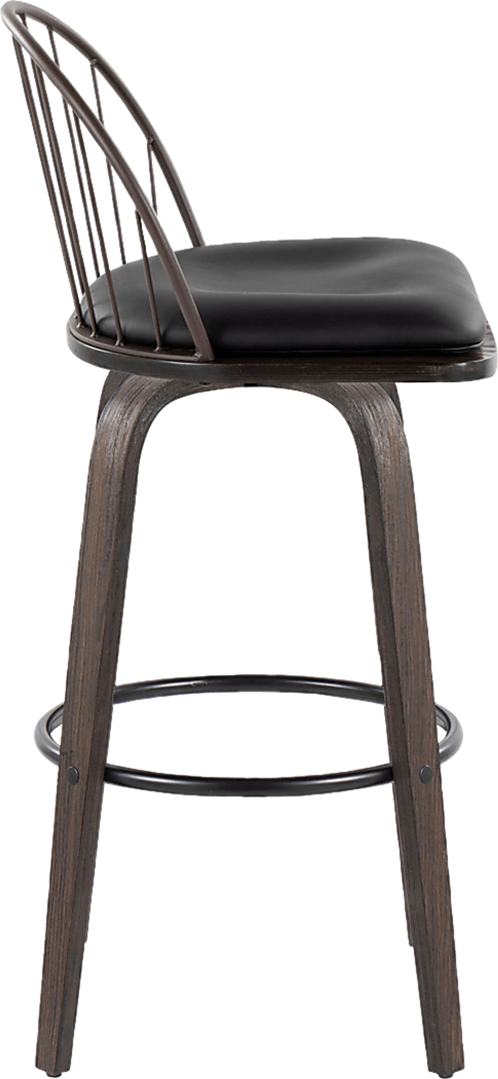 Charlias VIII Black Swivel Barstool, Set of 2 - Image 7