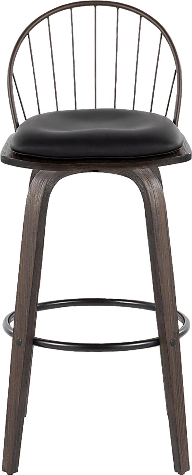 Charlias VIII Black Swivel Barstool, Set of 2 - Thumbnail - Image 8
