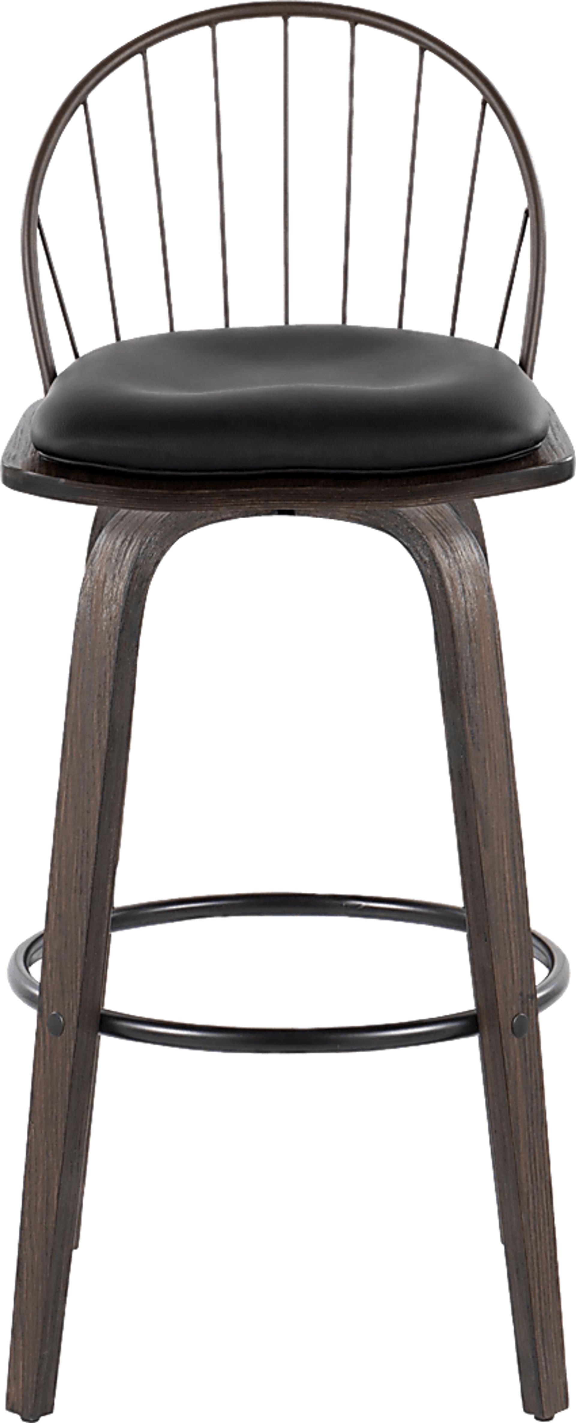 Charlias VIII Black Swivel Barstool, Set of 2 - Image 8