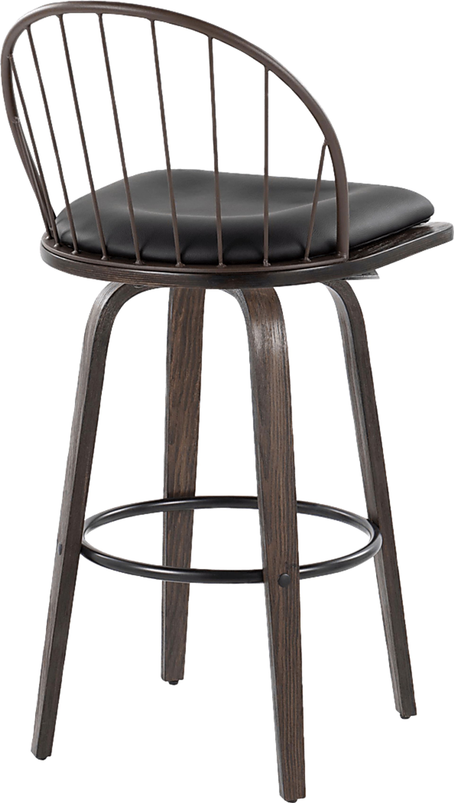 Charlias VIII Black Swivel Barstool, Set of 2 - Image 9