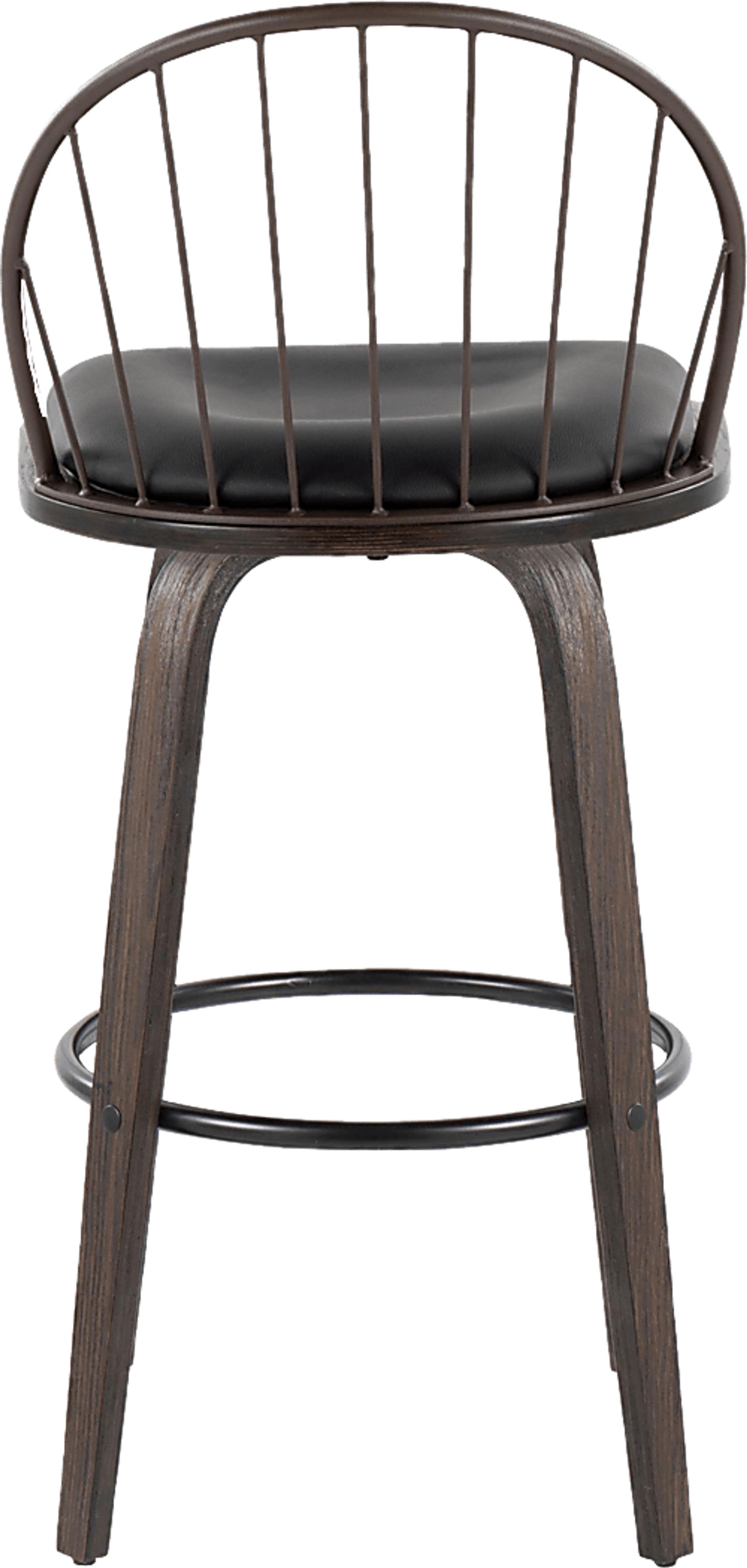Charlias VIII Black Swivel Barstool, Set of 2 - Image 10
