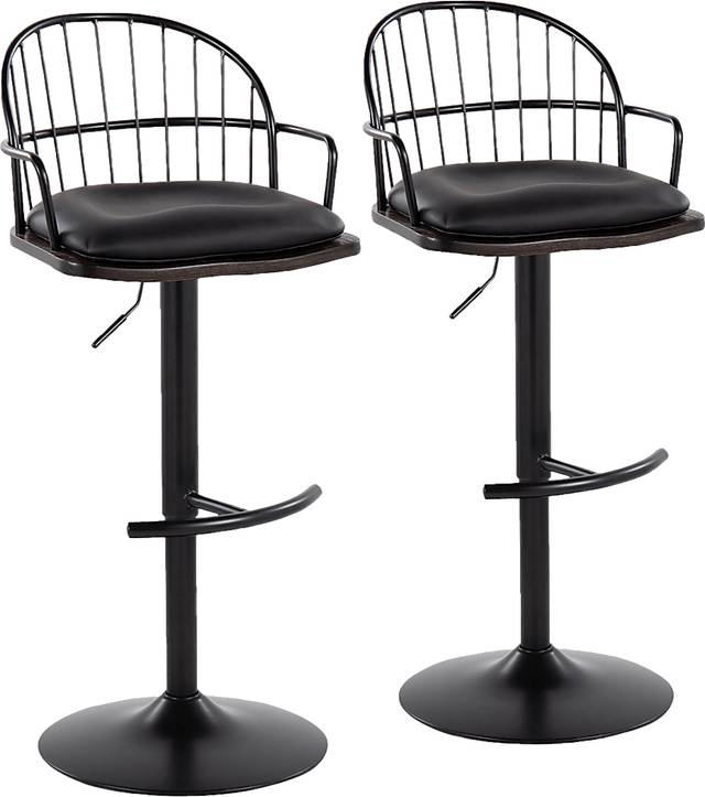 Charlias X Black Adjustable Barstool, Set of 2 - Thumbnail - Image 6