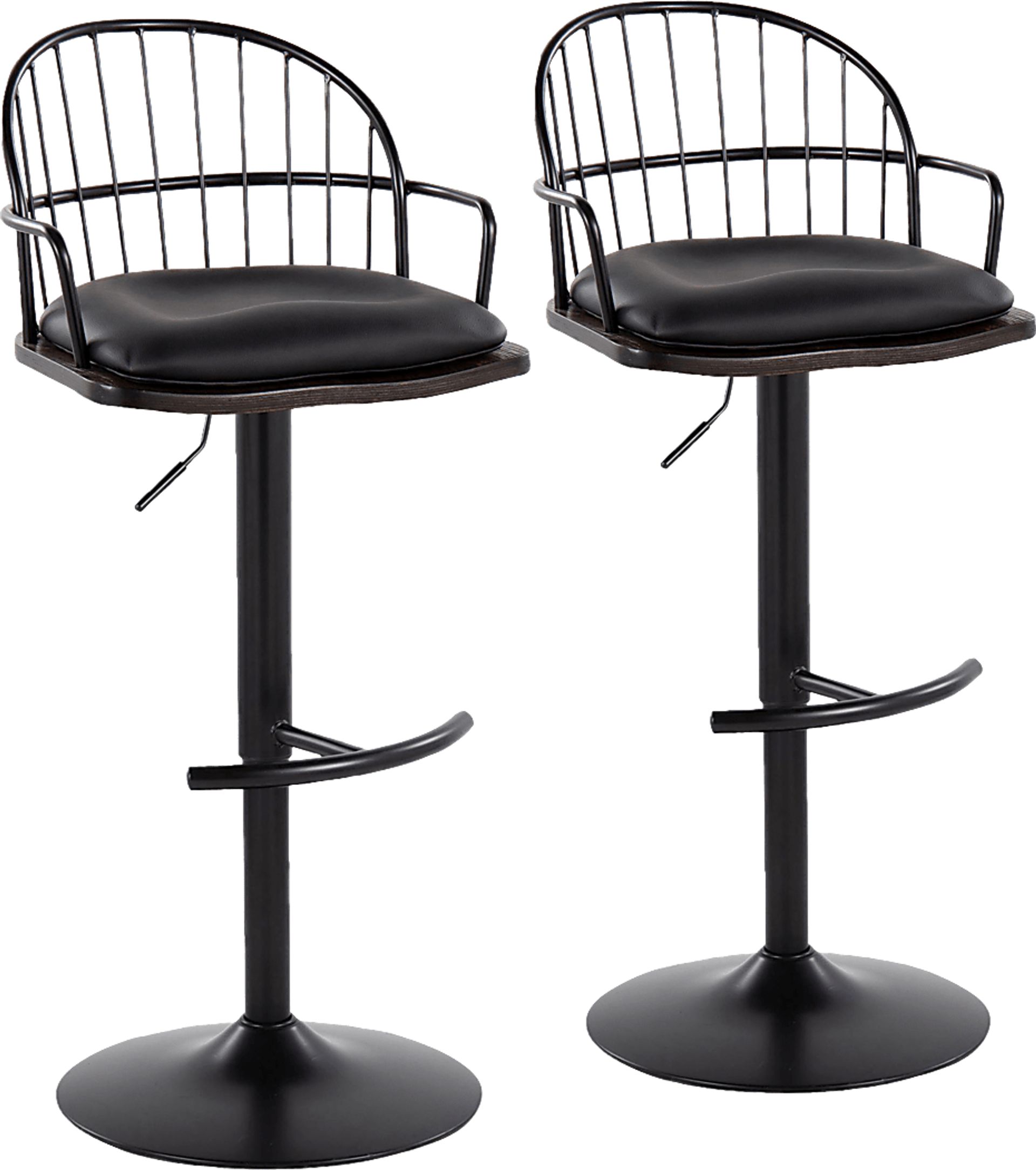 Charlias X Black Adjustable Barstool, Set of 2 - Image 6