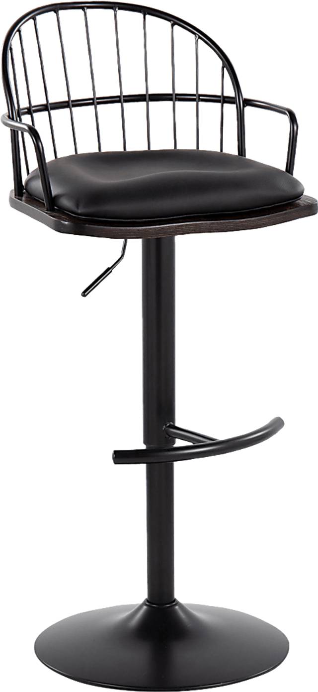 Charlias X Black Adjustable Barstool, Set of 2 - Thumbnail - Image 7