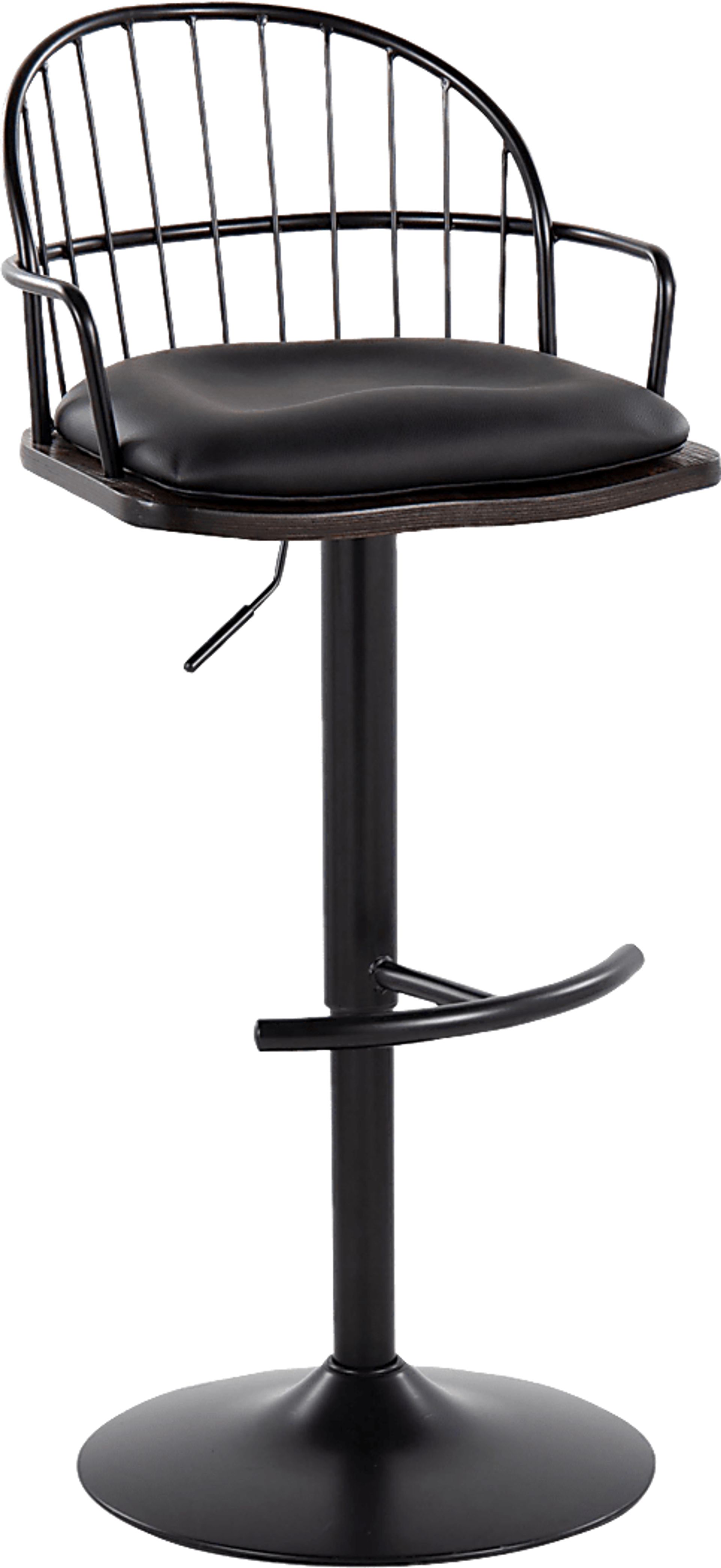 Charlias X Black Adjustable Barstool, Set of 2 - Image 7