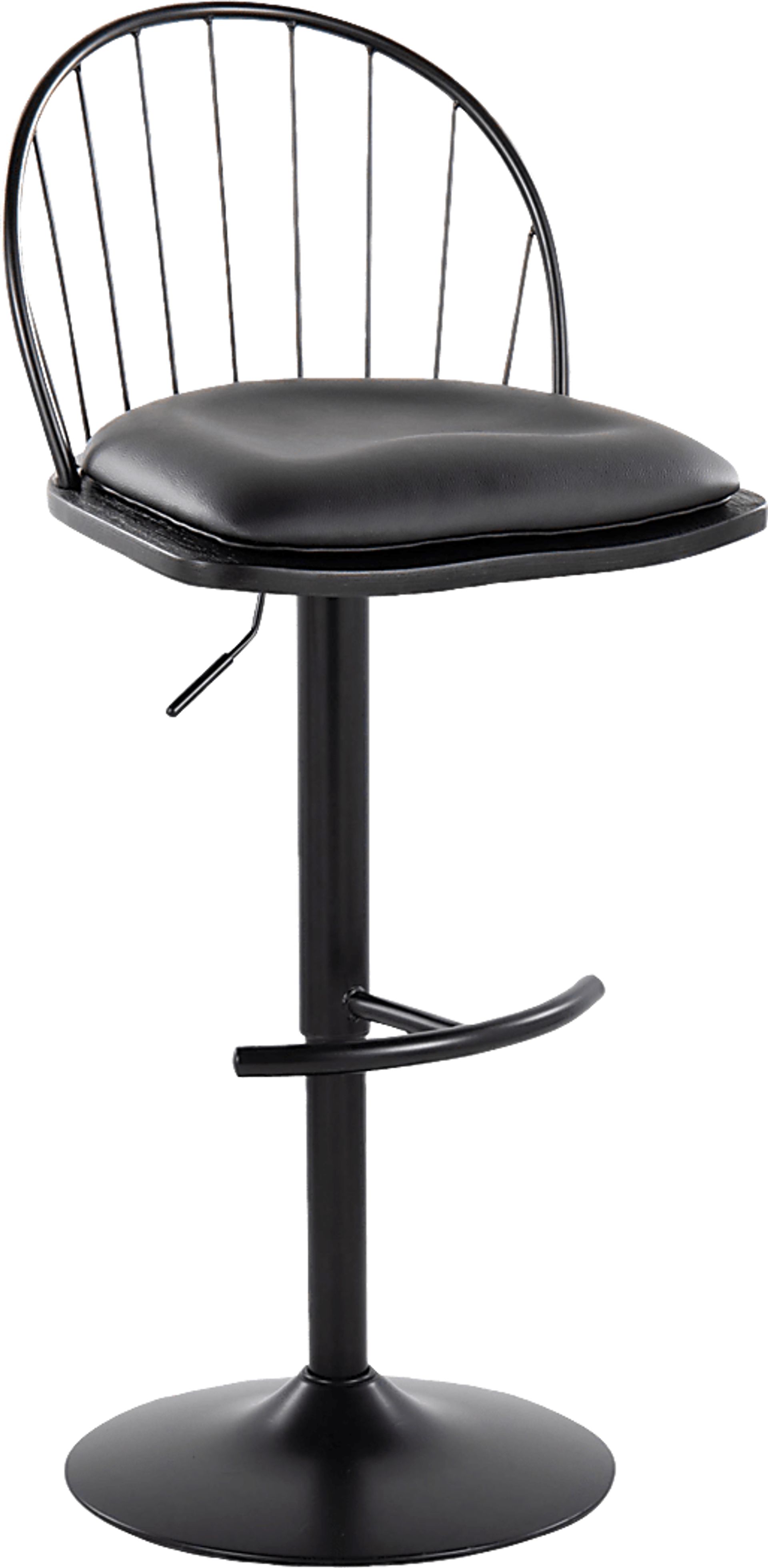 Charlias XI Black Adjustable Barstool, Set of 2 - Image 7