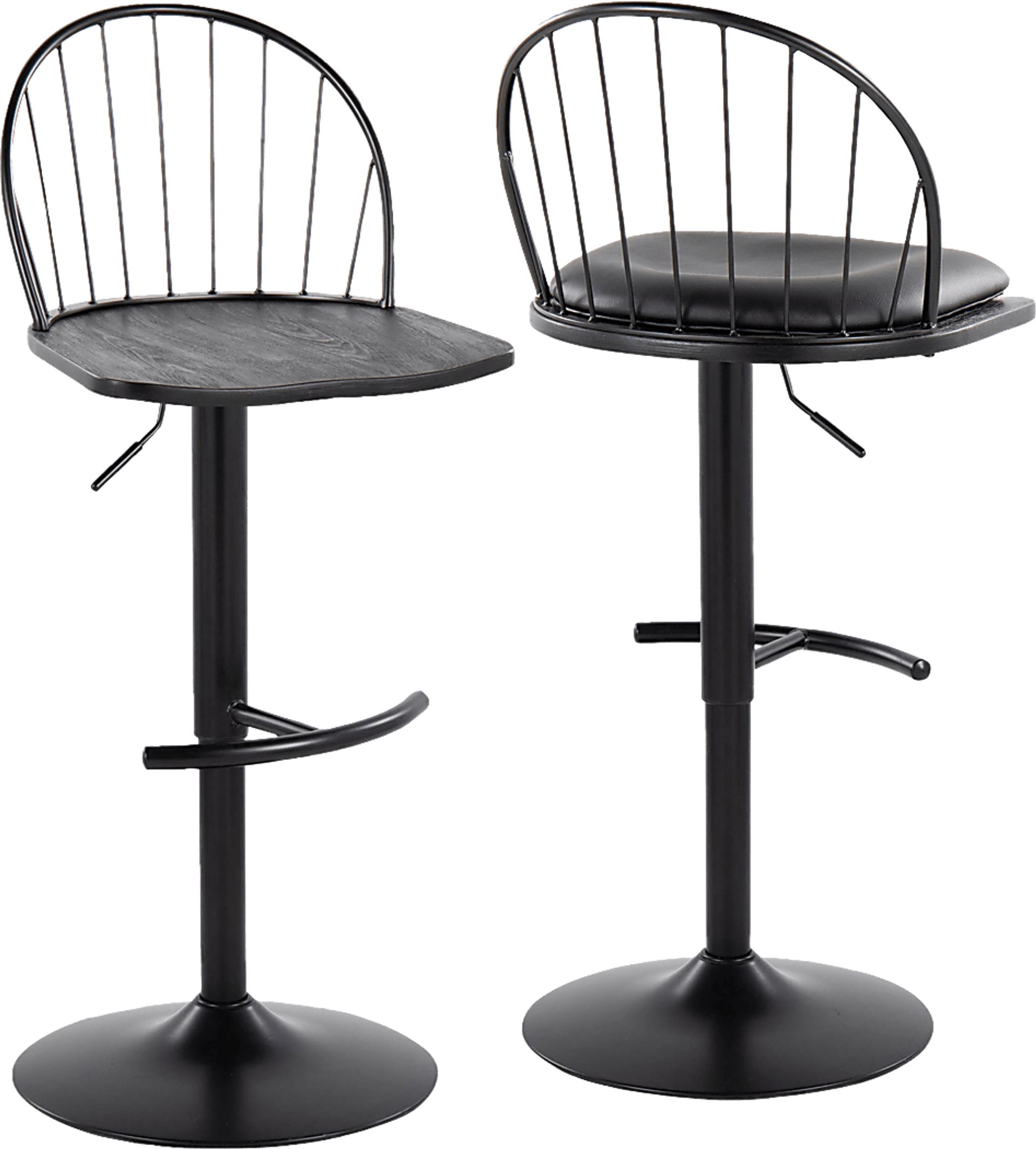 Charlias XI Black Adjustable Barstool, Set of 2 - Image 8