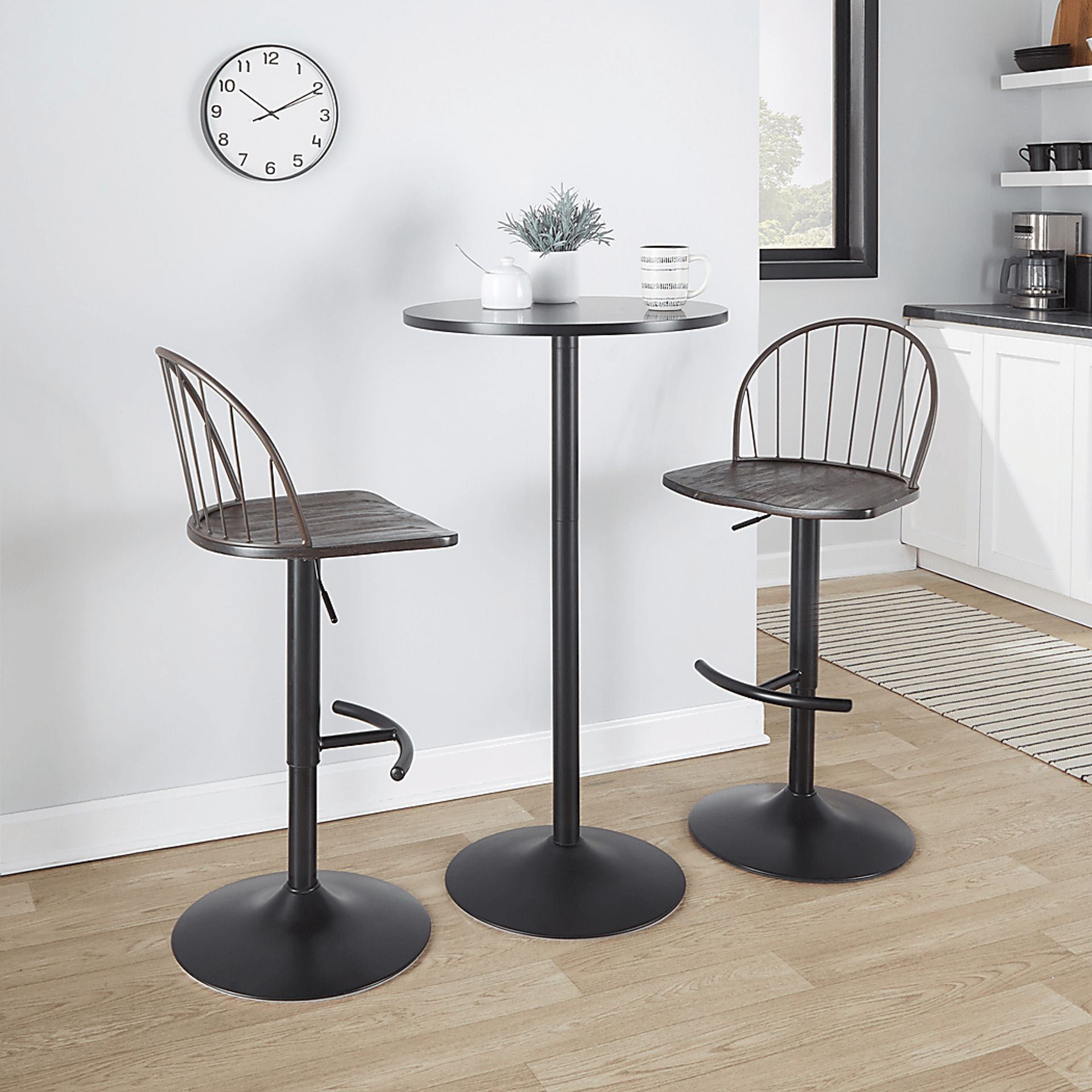 Charlias XII Black Adjustable Barstool, Set of 2 - Image 3