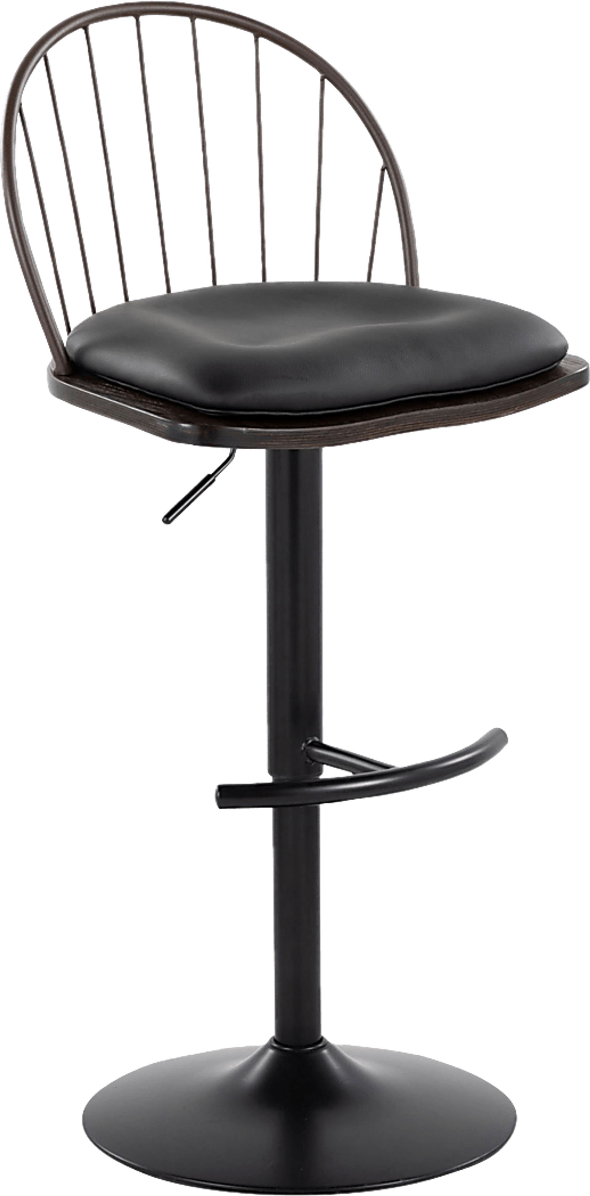 Charlias XII Black Adjustable Barstool, Set of 2 - Image 6