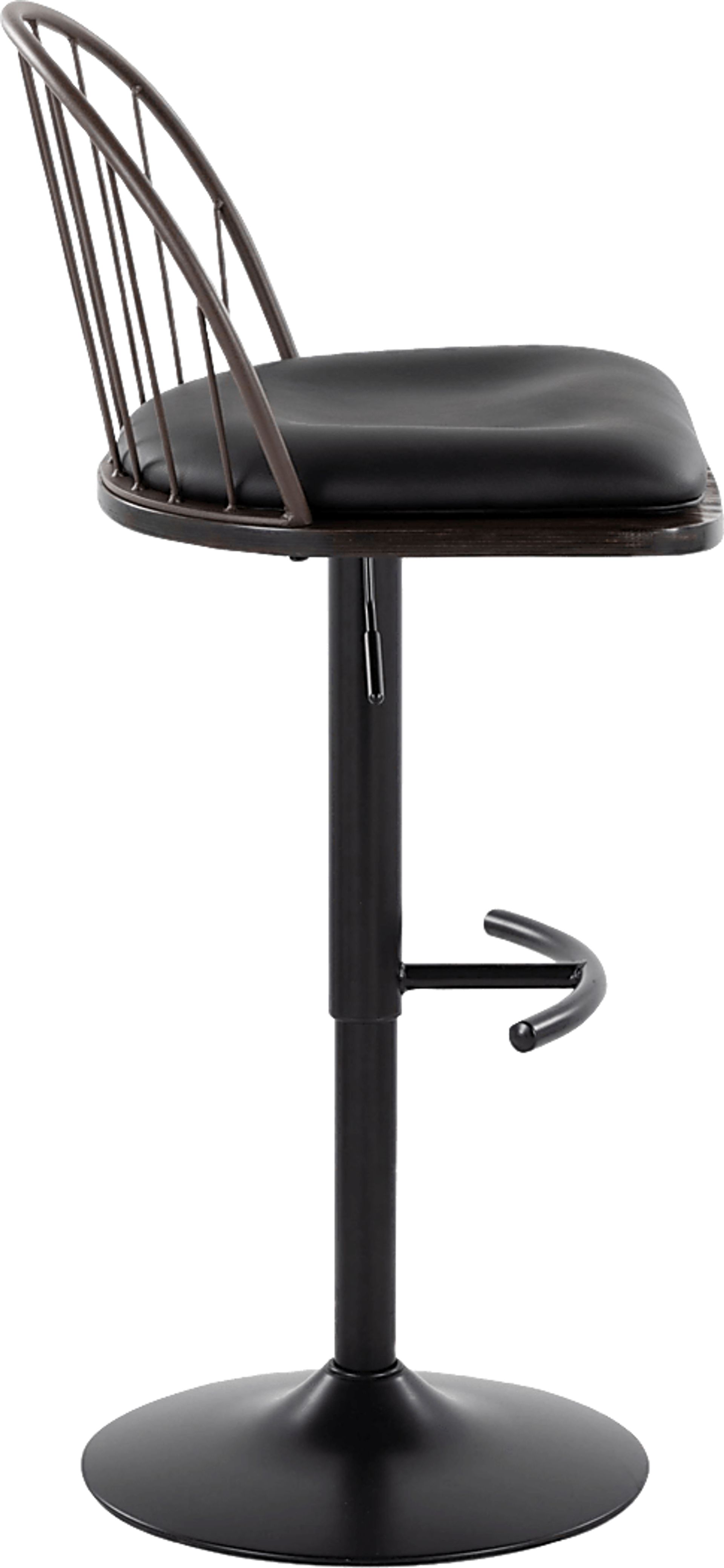Charlias XII Black Adjustable Barstool, Set of 2 - Image 7
