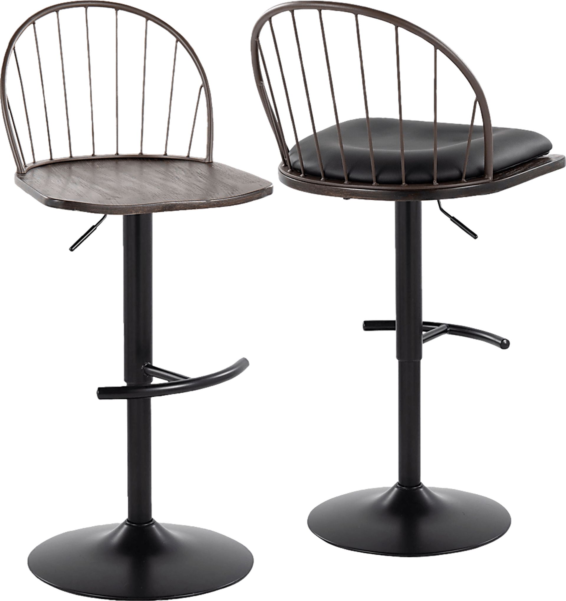 Charlias XII Black Adjustable Barstool, Set of 2 - Image 8