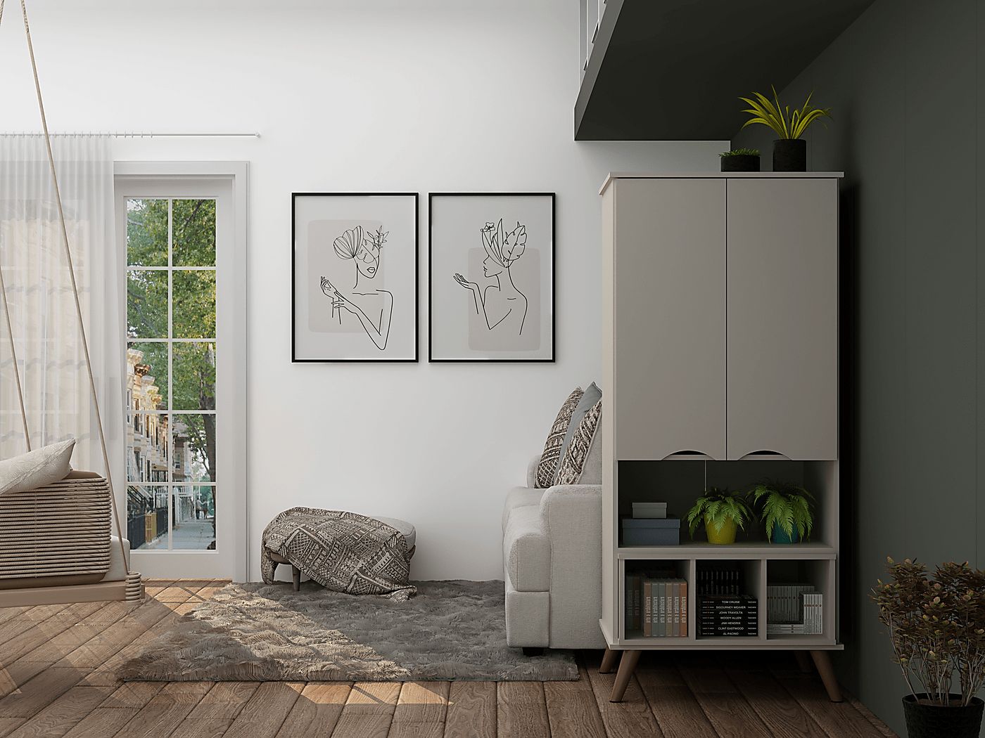 Charlo Beige Accent Cabinet - Thumbnail 2