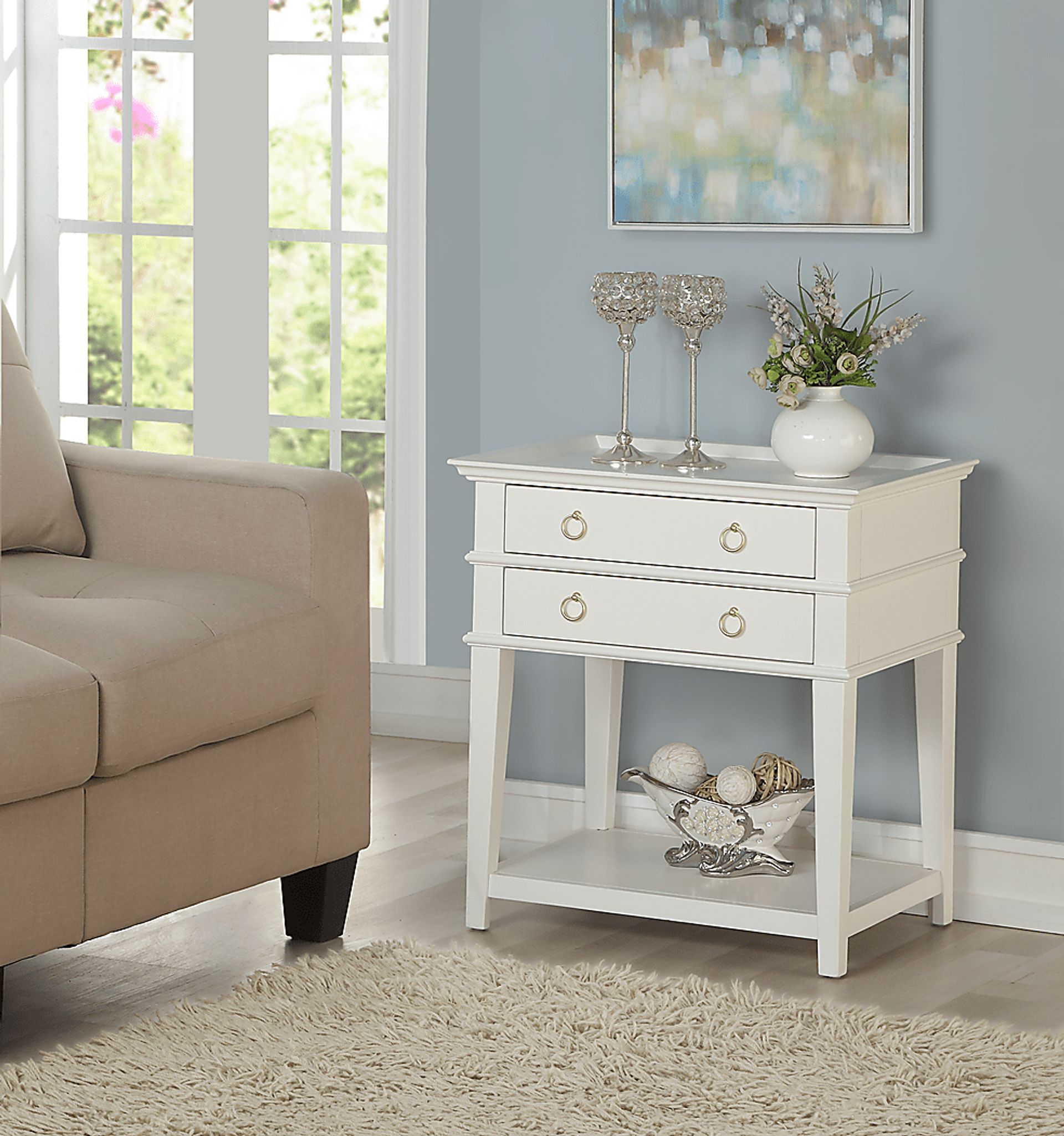 Charloma White End Table - Image 9