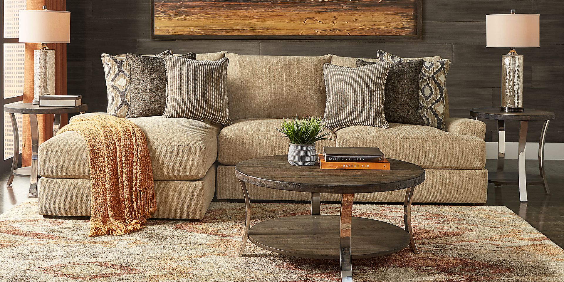 Charlotte Bay Beige 5 Pc Sectional Living Room - Image 1