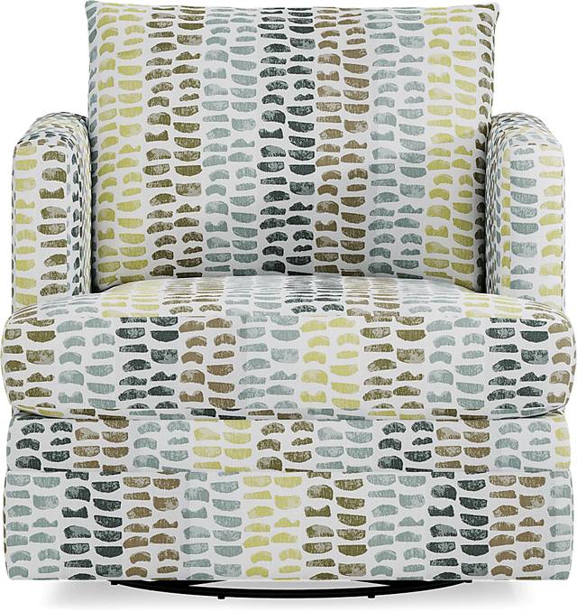Charlton Park Green Swivel Accent Chair - Thumbnail - Image 2