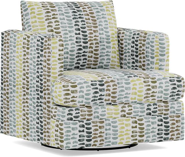 Charlton Park Green Swivel Accent Chair - Thumbnail - Image 1
