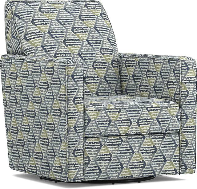 Charlton Street Blue Accent Swivel Chair - Thumbnail - Image 1