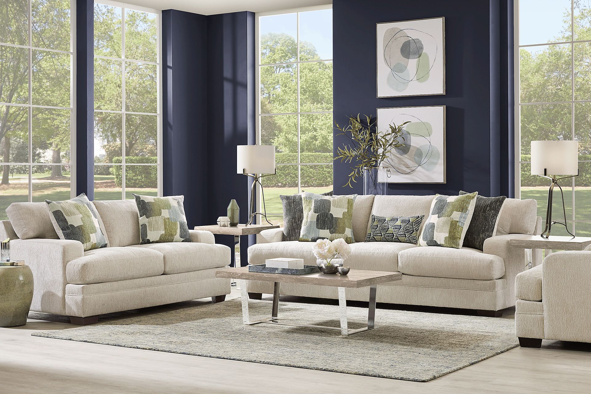 Charlton Street Off-White 5 Pc Living Room - Image 1