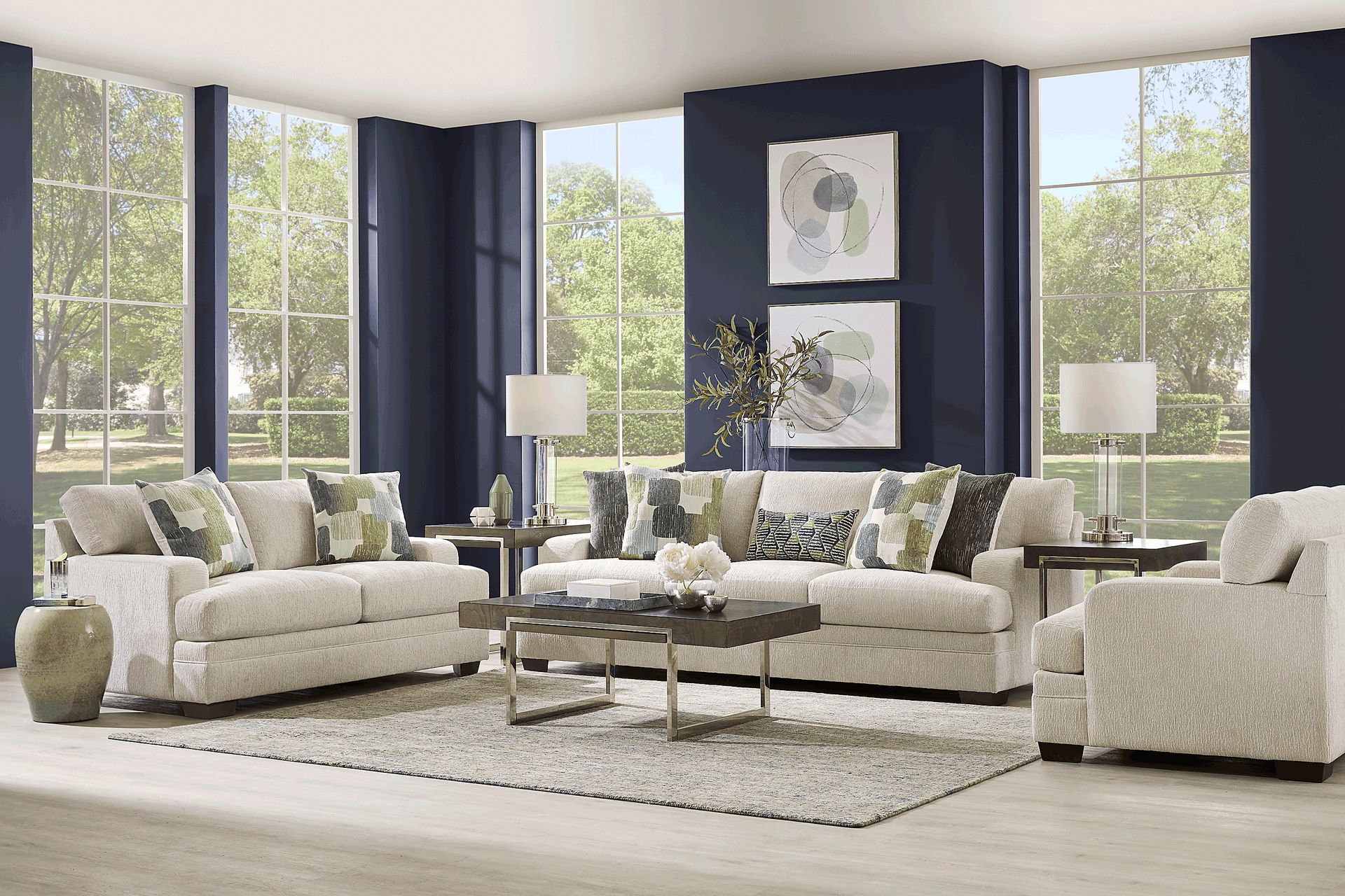 Charlton Street Off-White 7 Pc Living Room - Image 1