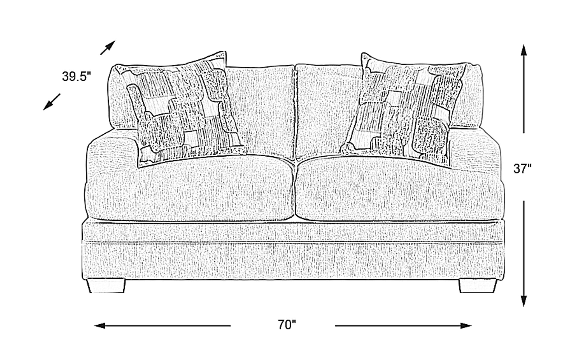 Charlton Street Off-White Beige,White Polyester Fabric Loveseat | Rooms ...