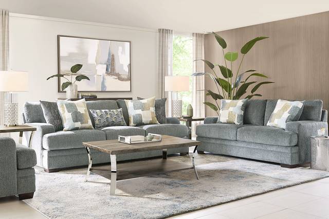 Charlton Street Slate 7 Pc Living Room with Gel Foam Sleeper Sofa - Thumbnail - Image 1