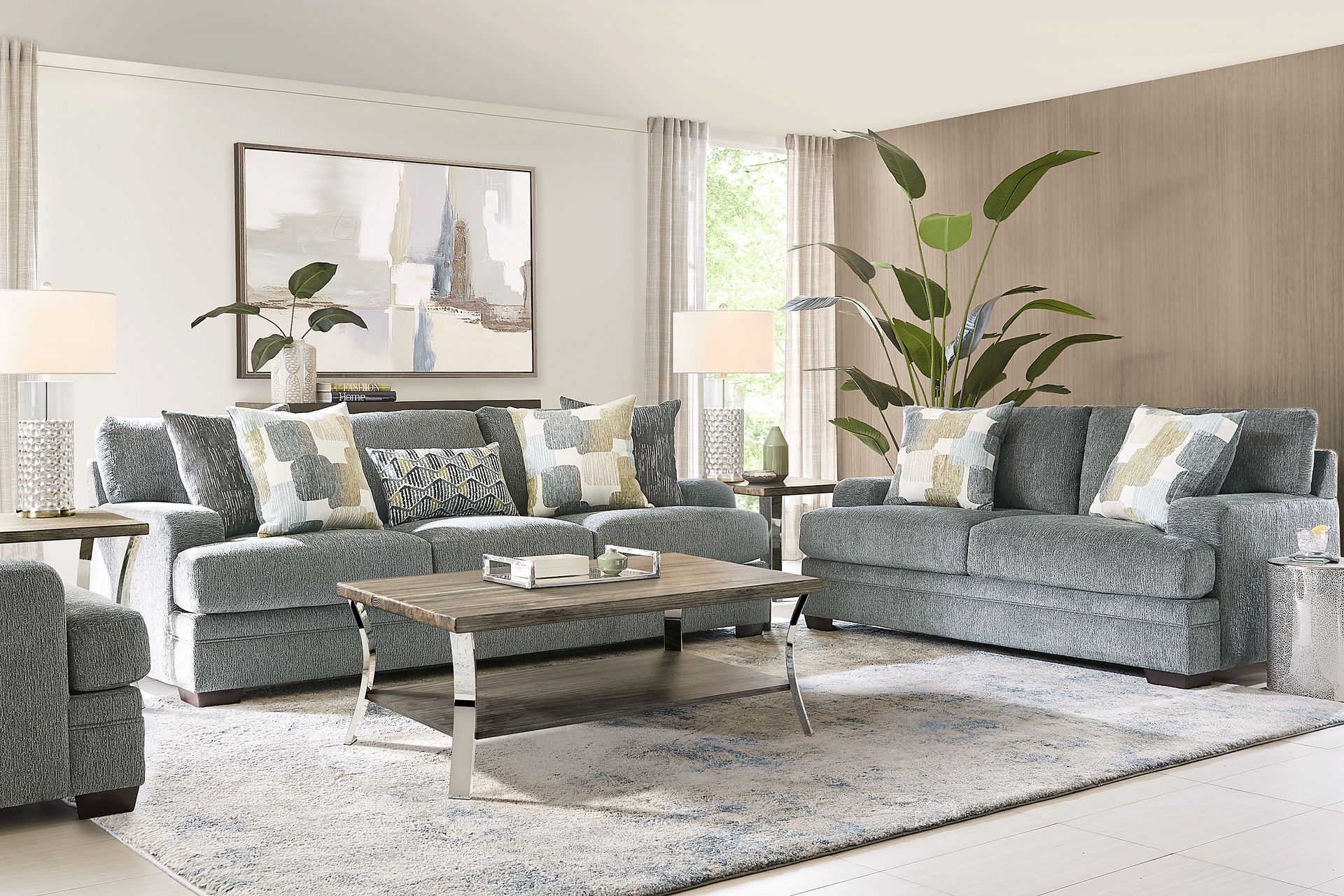Charlton Street Slate 7 Pc Living Room with Sleeper Sofa - Image 1