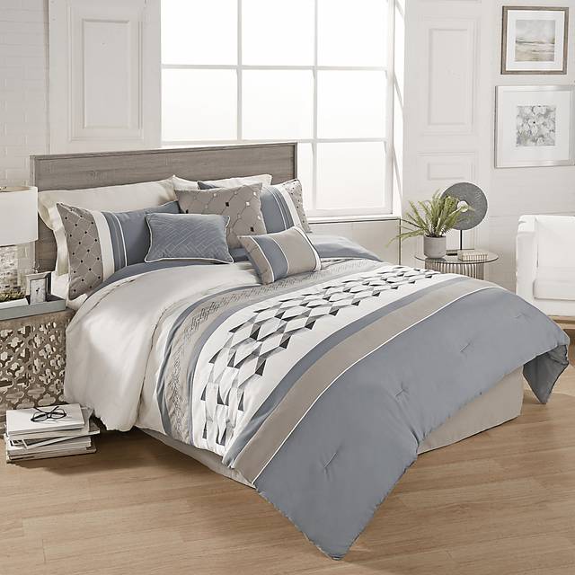Charlyne Blue 7 Pc King Comforter Set - Thumbnail - Image 1
