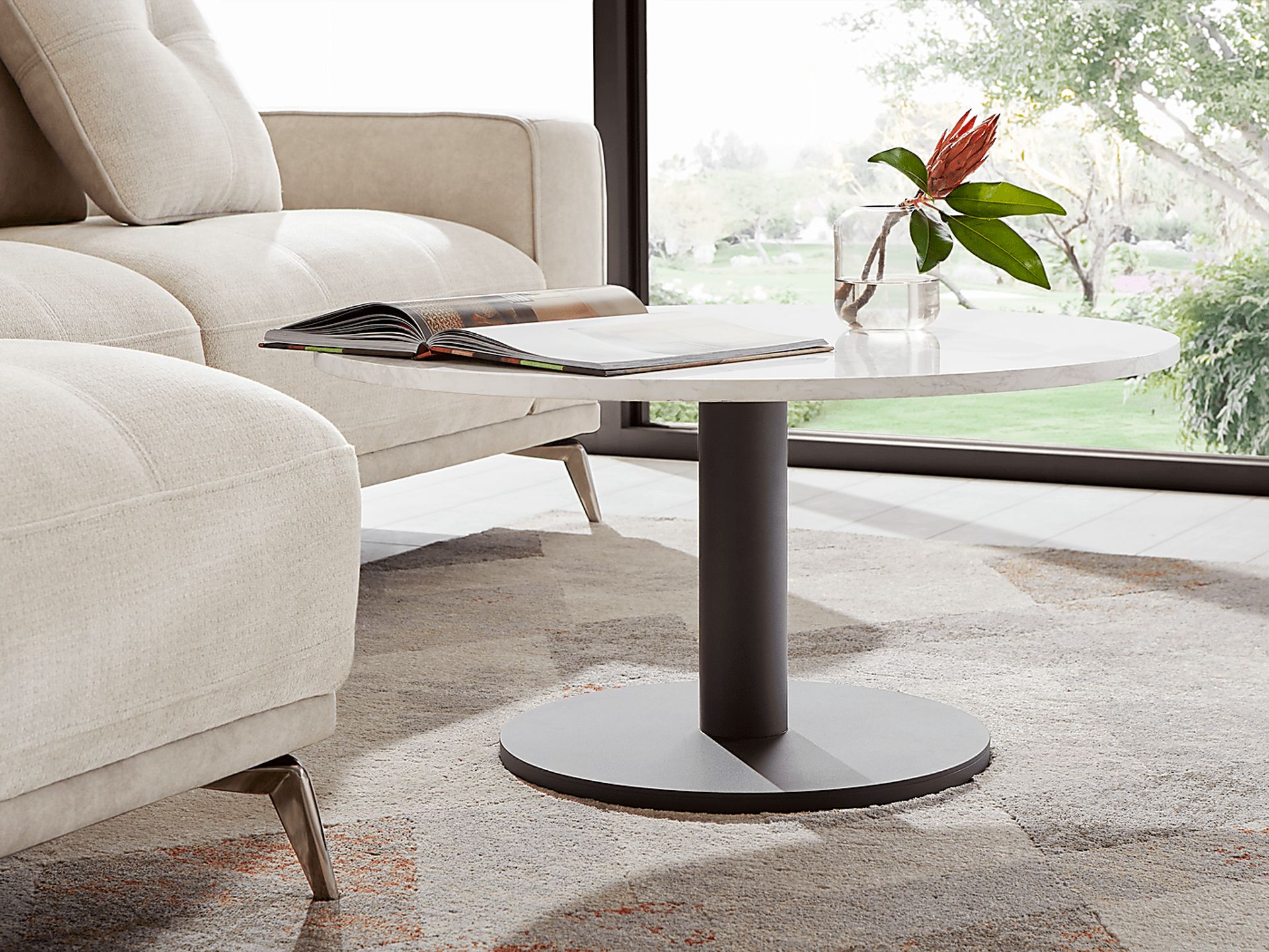 Charmaine Black Round Cocktail Table - Image 2