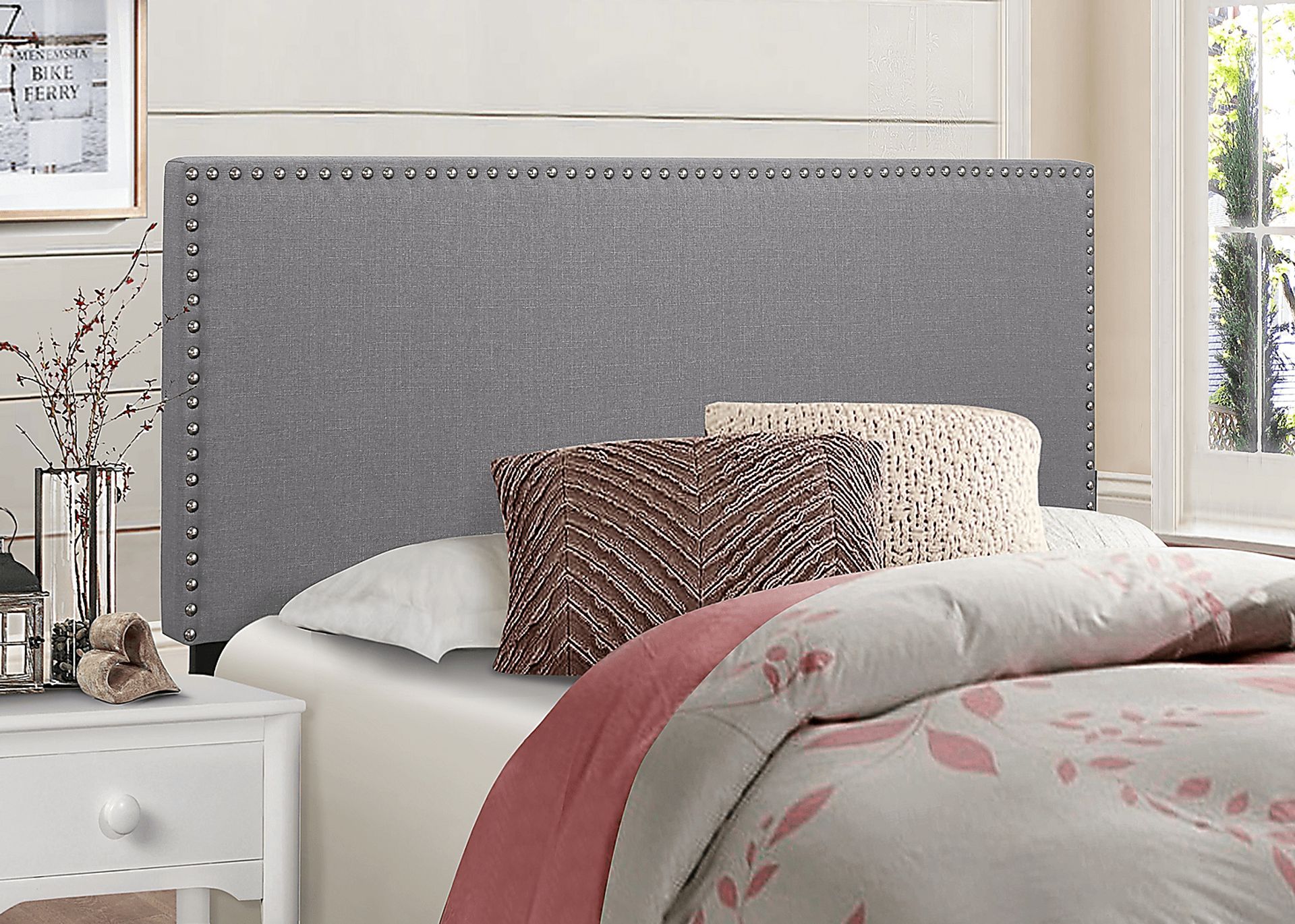 Charnwood Gray Full/Queen Upholstered Headboard - Image 3