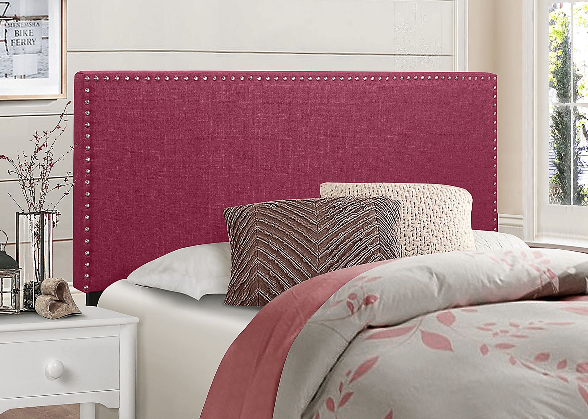 Charnwood Pink Full/Queen Upholstered Headboard - Image 3