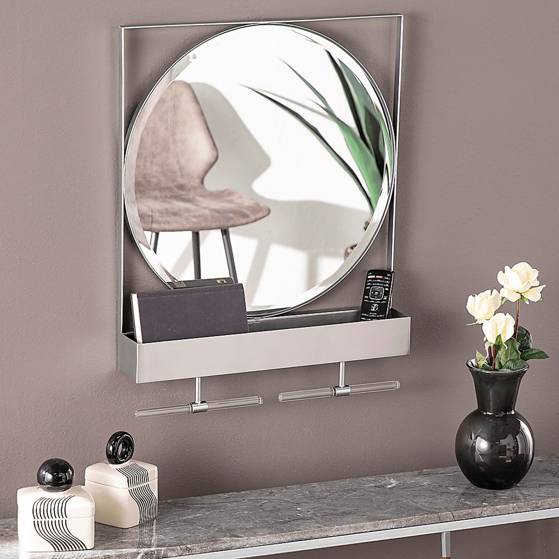 Charraway Gray Storage Mirror - Image 6