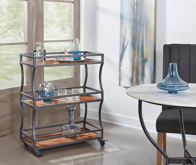 Charterstone Brown Bar Cart - Thumbnail - Image 4