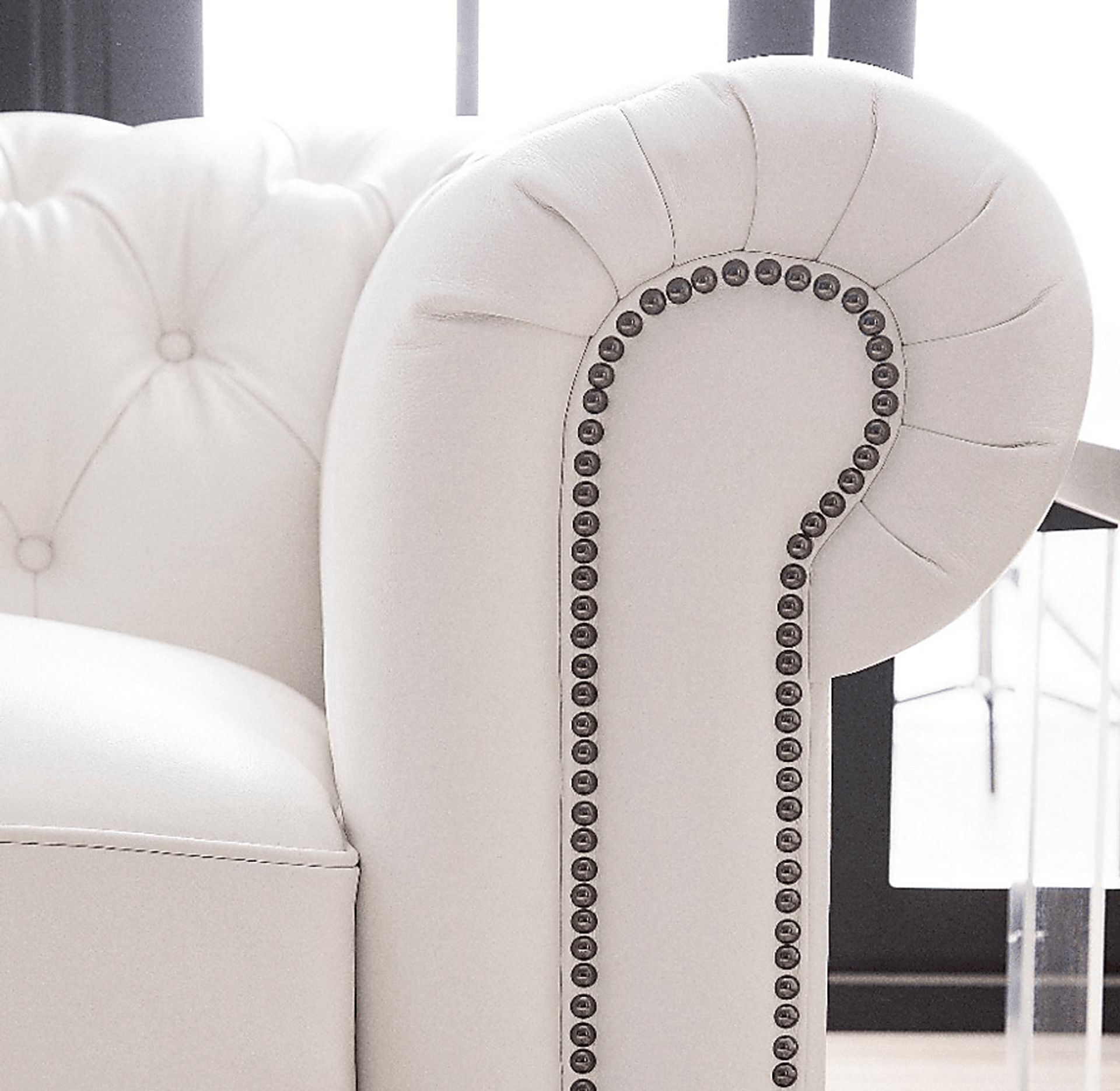 Chartwell White Leather Sofa - Image 4