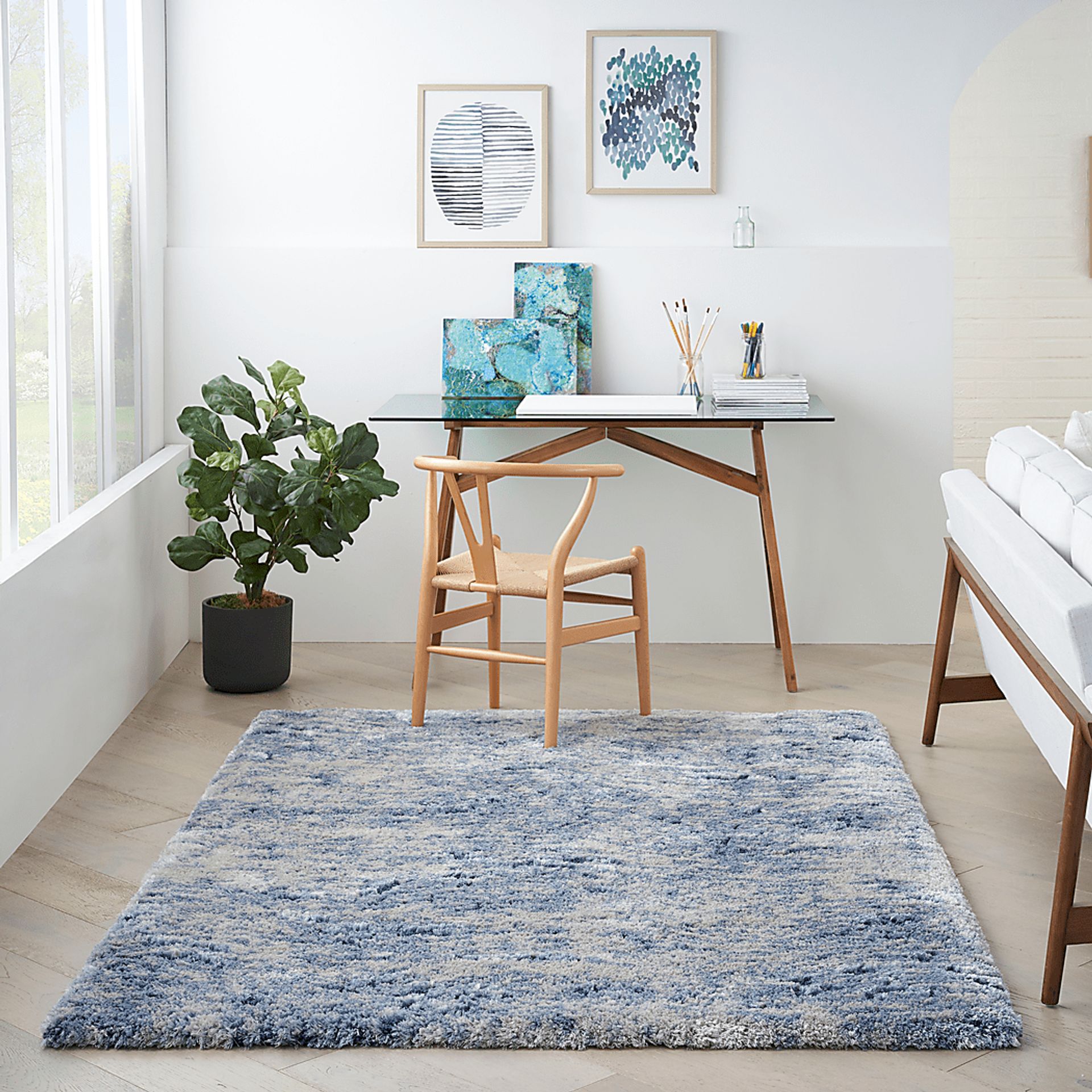 Chaseh Blue 5'3 x 7'3 Rug - Image 2