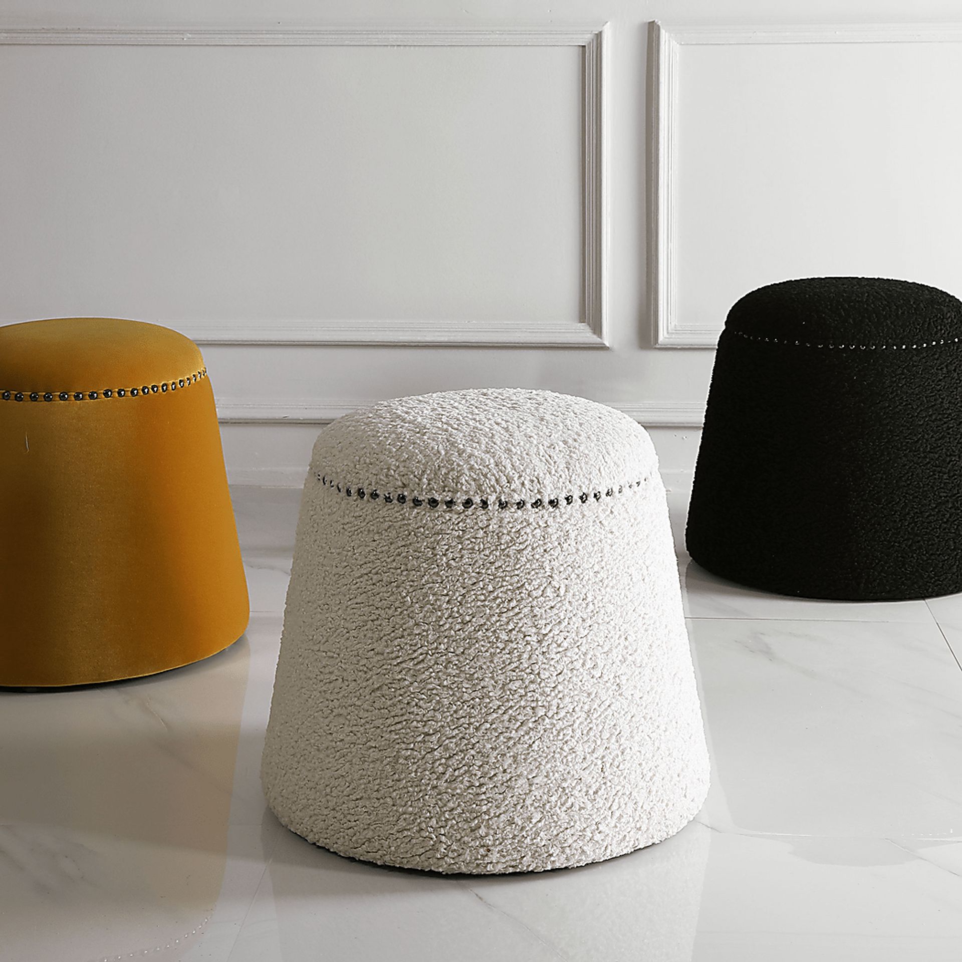 Chaselton White Ottoman - Image 3