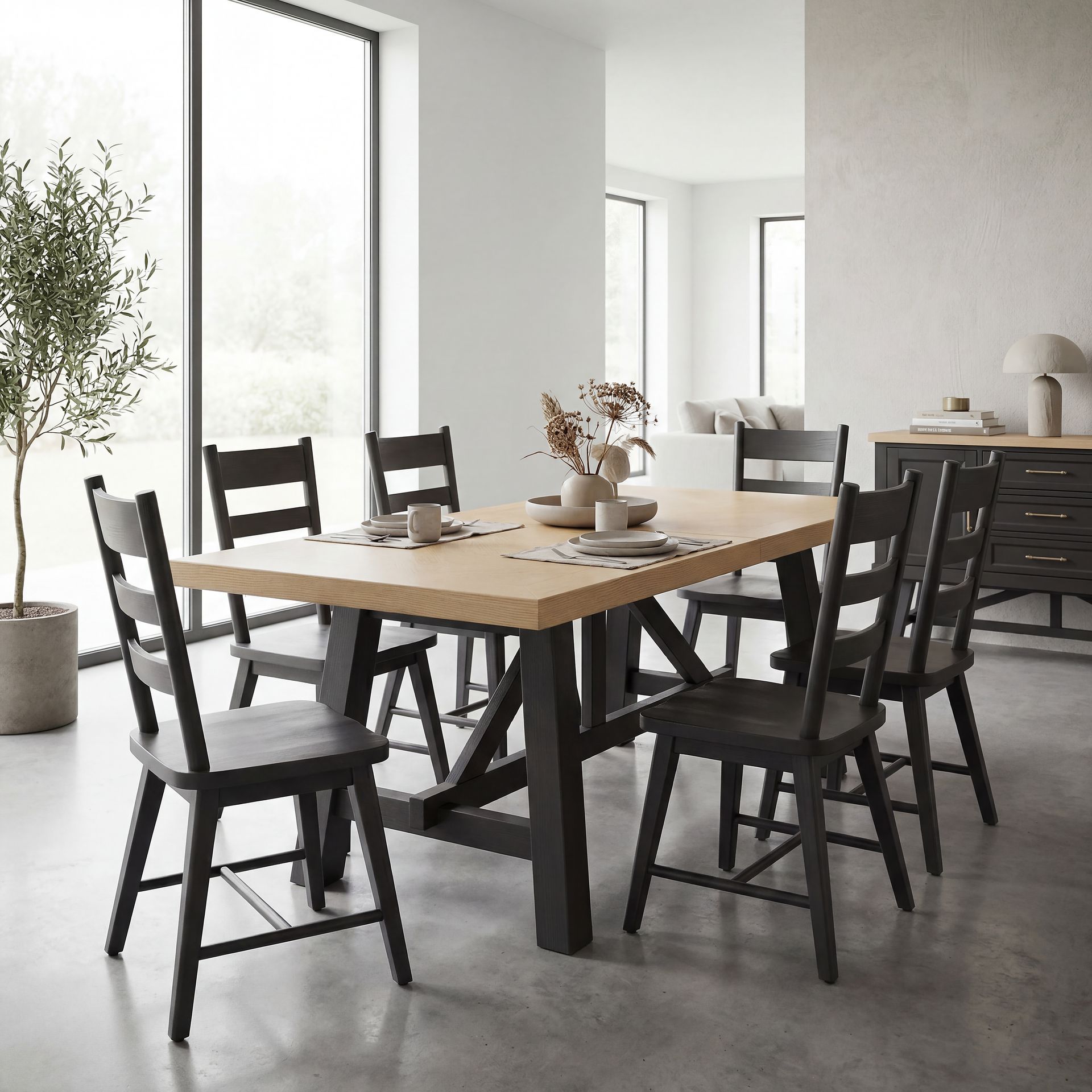 Chastain Park Black 7 Pc Dining Room - Image 6