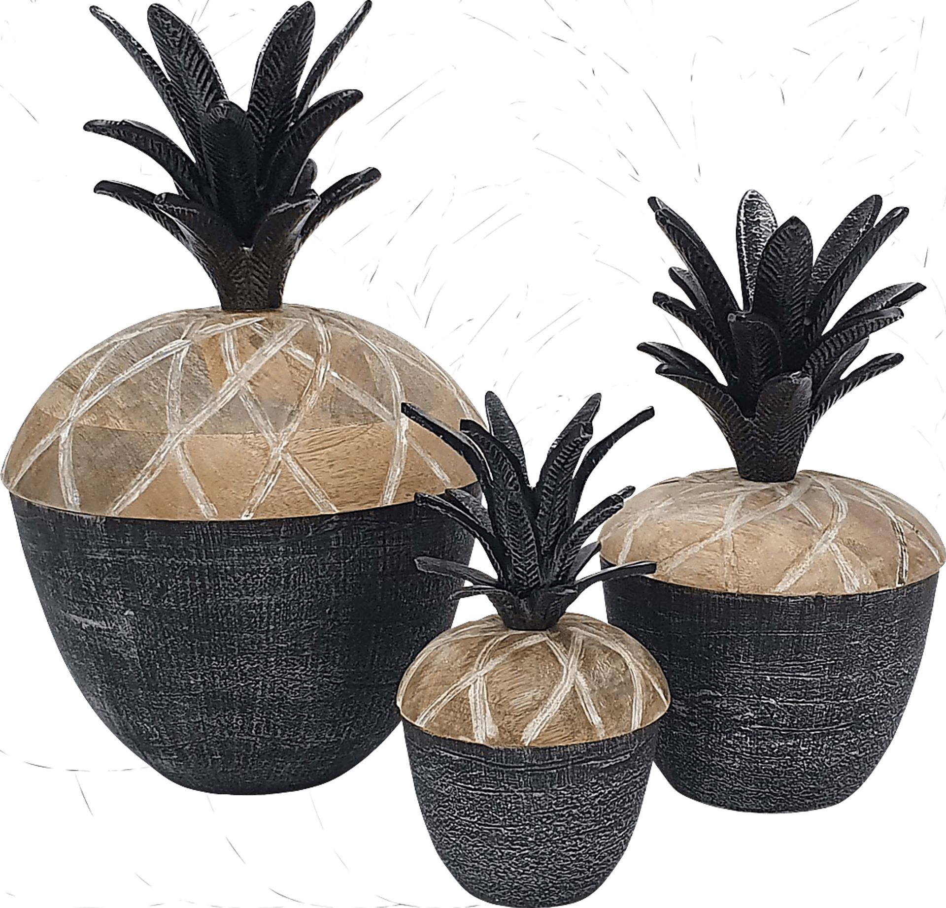 Chastanet Black Jar, Set of 3 - Image 1