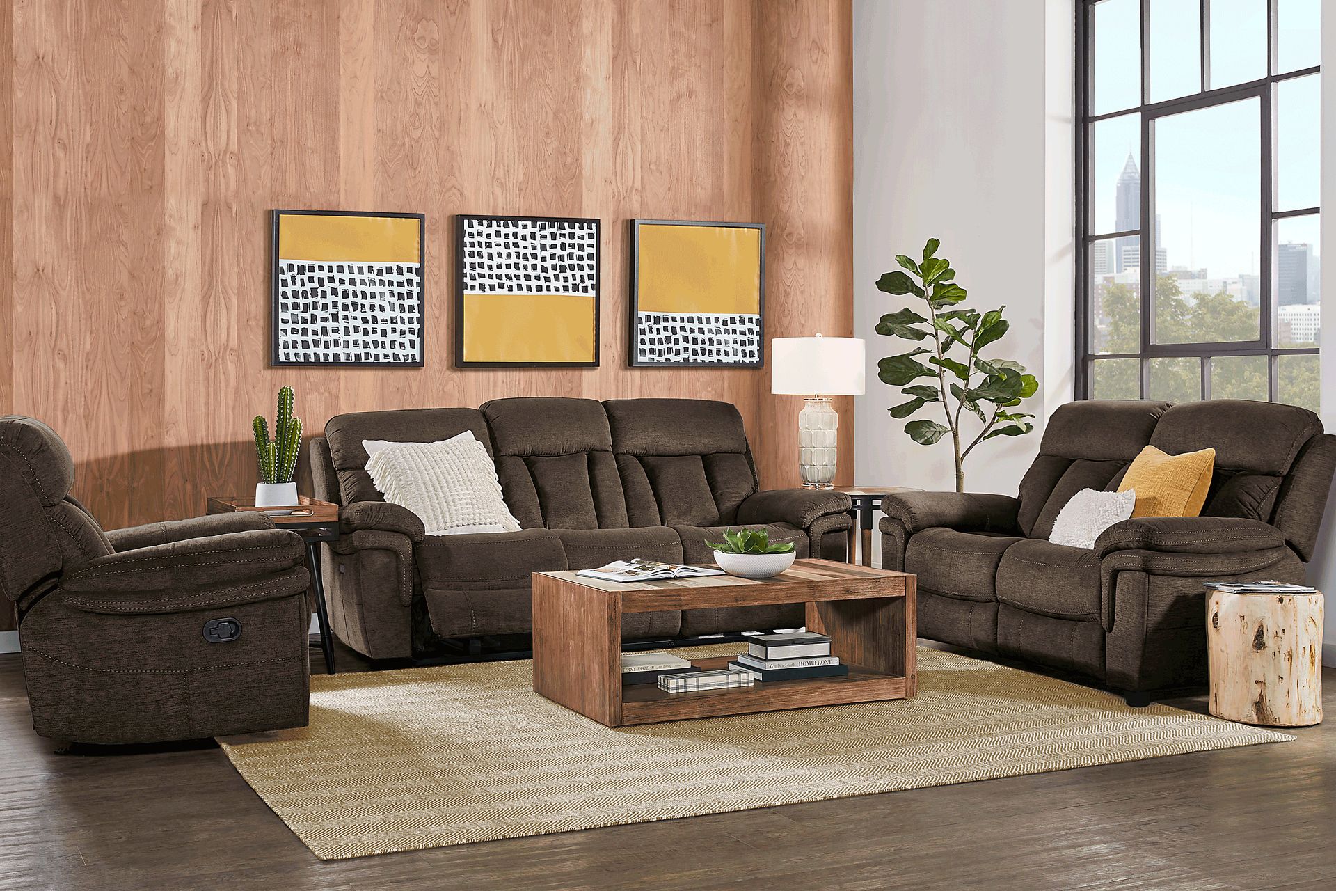 Chaston Brown 3 Pc Living Room with Reclining Sofa - Image 1