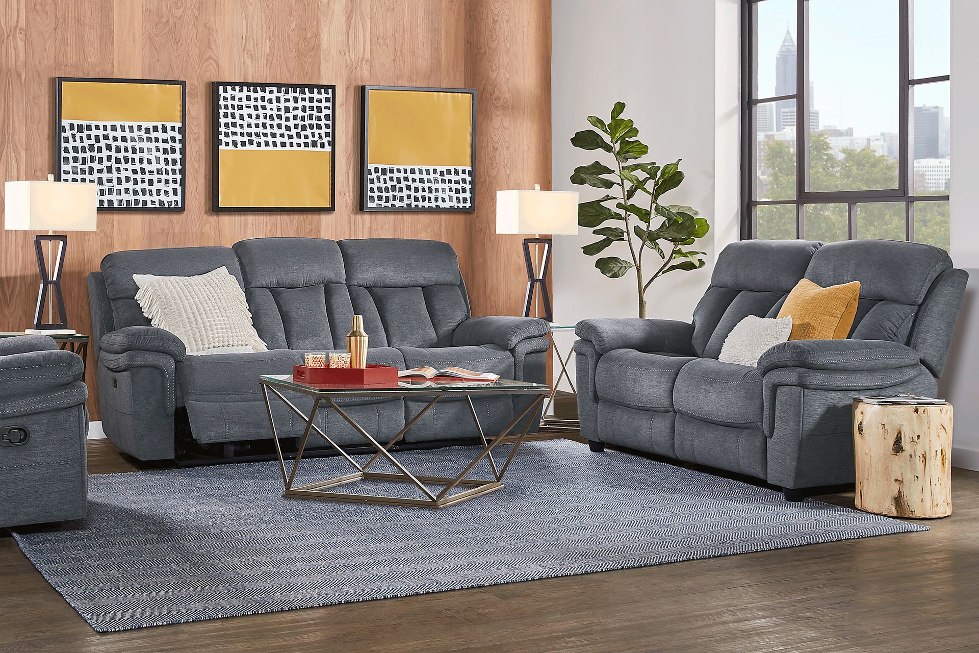 Chaston Gray 3 Pc Living Room with Reclining Sofa - Image 1