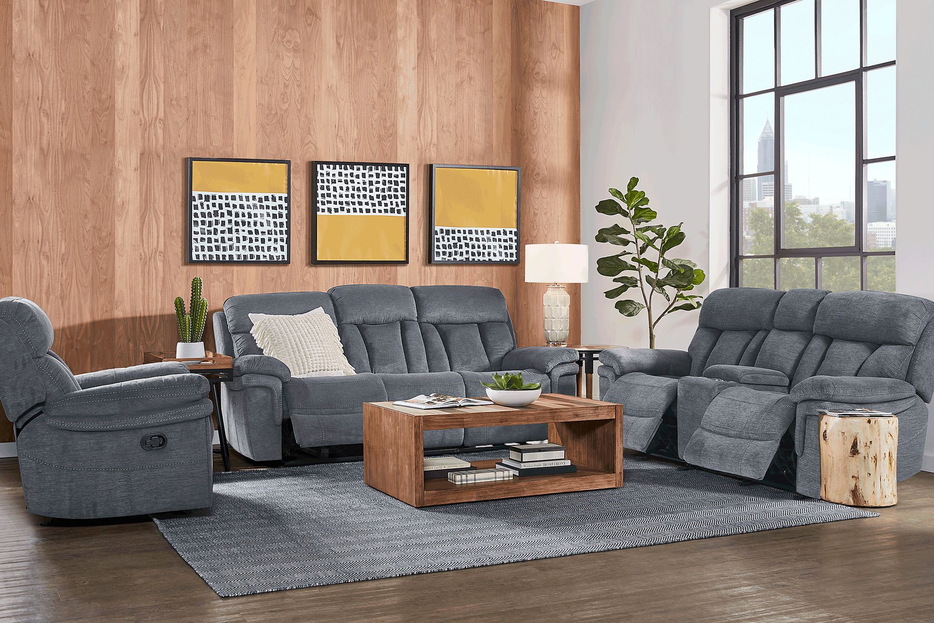 Chaston Gray 3 Pc Reclining Living Room - Image 1