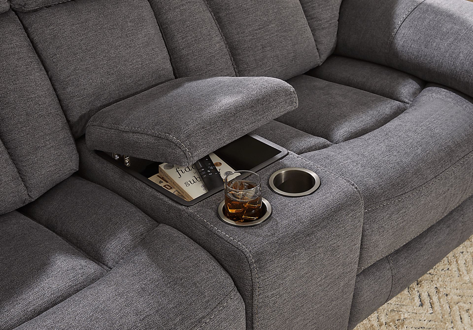Chaston Gray Glider Console Loveseat - Image 3