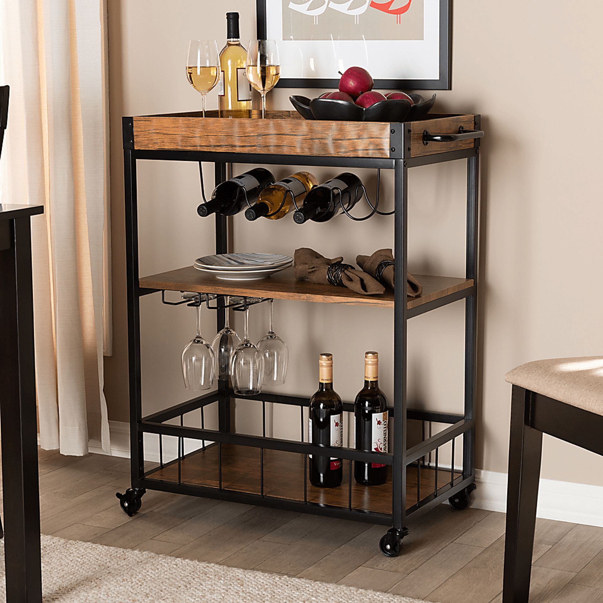 Chatawa Oak Bar Cart - Image 2