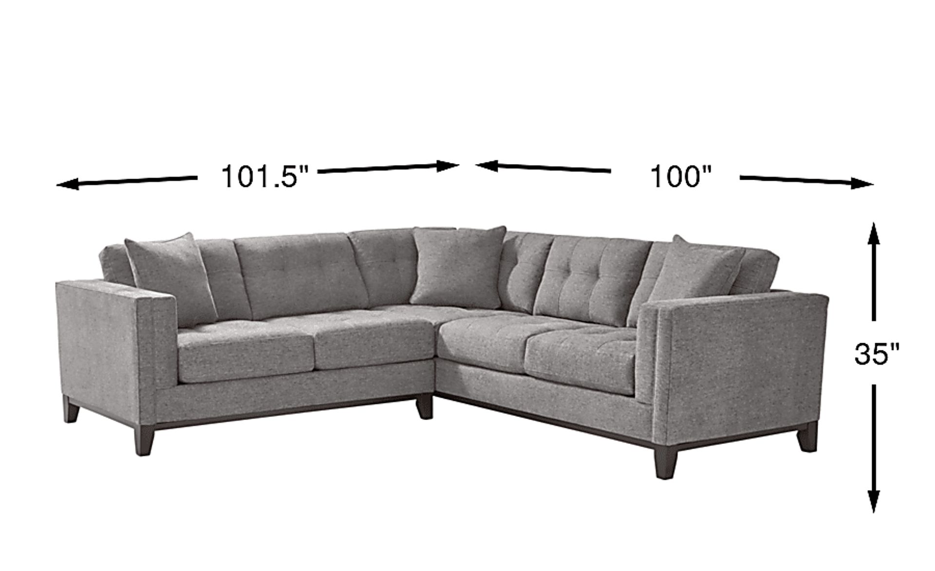 Cindy Crawford Chatham Gray Chenille Fabric 2 Pc Left Right Sectional