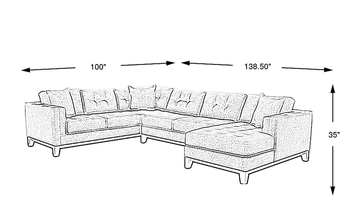 Cindy Crawford Chatham Gray Chenille Fabric 3 Pc With Chaise Right Arm ...