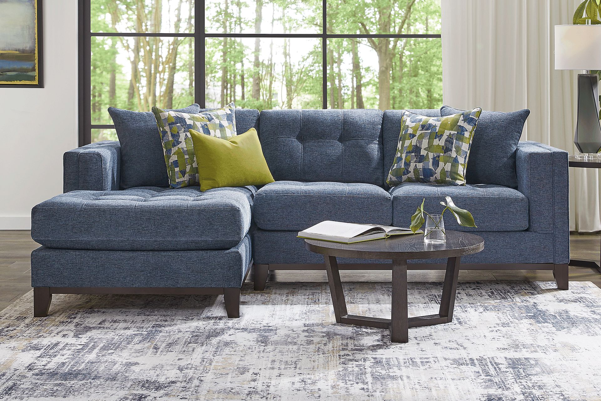 Chatham Navy 5 Pc Sectional Living Room - Image 1